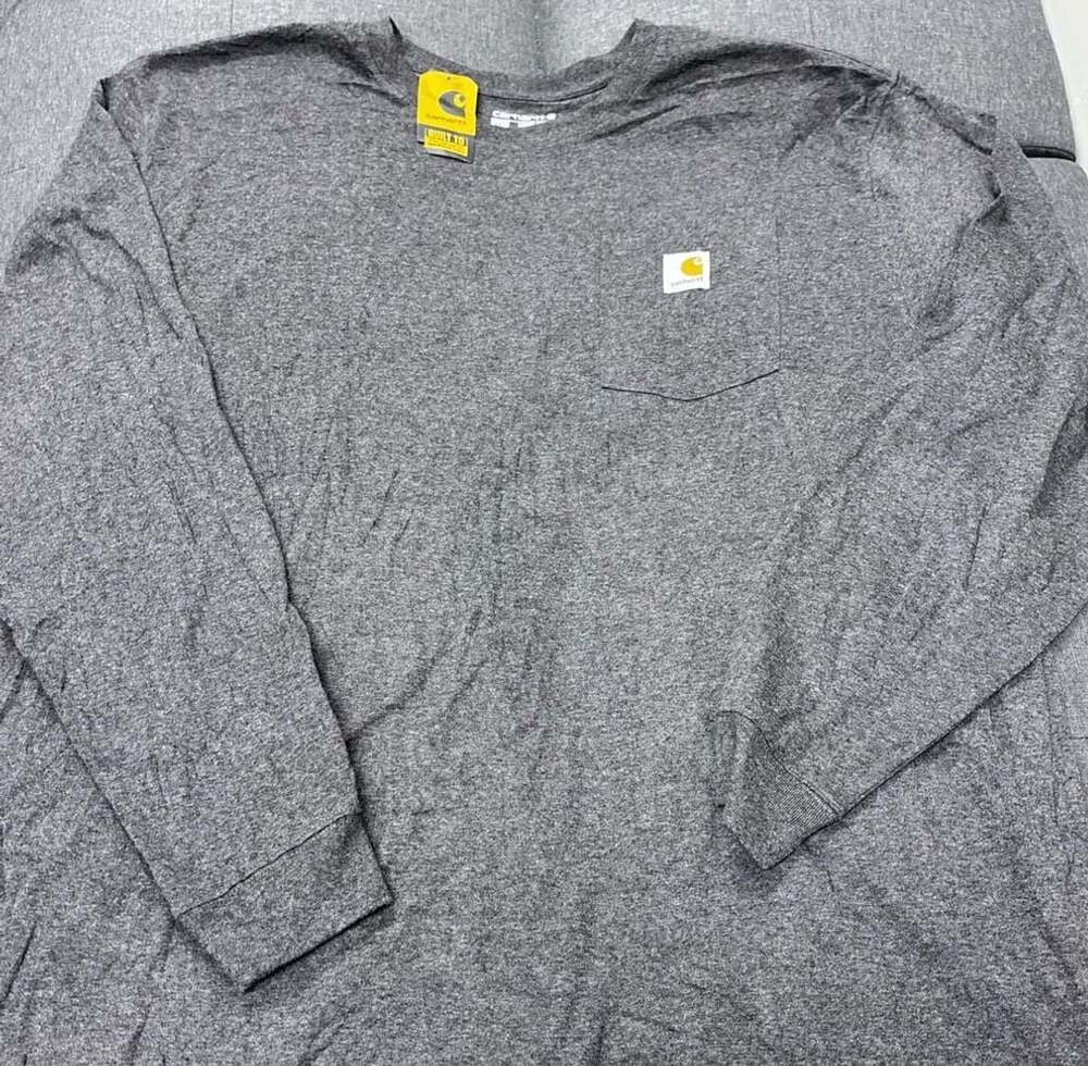 NWT Carhartt Loose Fit Heavyweight LongSleeve Pocket T-Shirt Carbon Grey 2XL